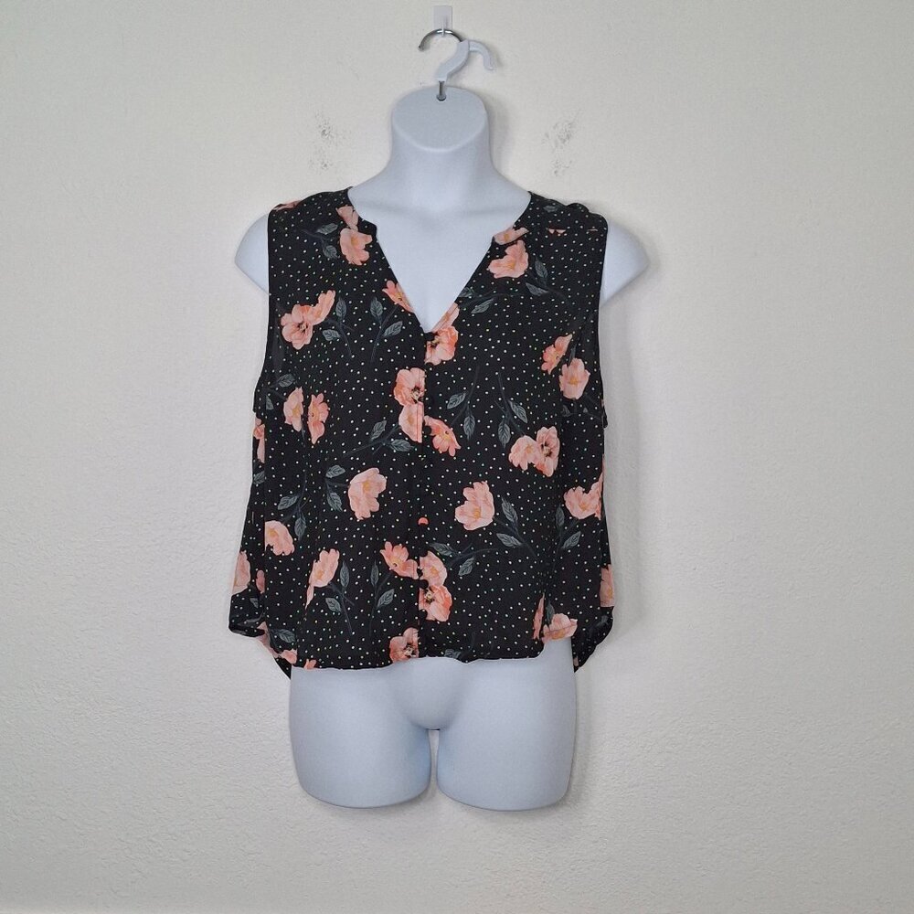 Torrid Harper Blouse Floral Polka Dot Sz 2 Crop Button Down Rockabilly Office